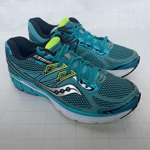 Saucony Omni 14 Running Athletic Training Shoes Women’s Size 6.5 Teal Yellow